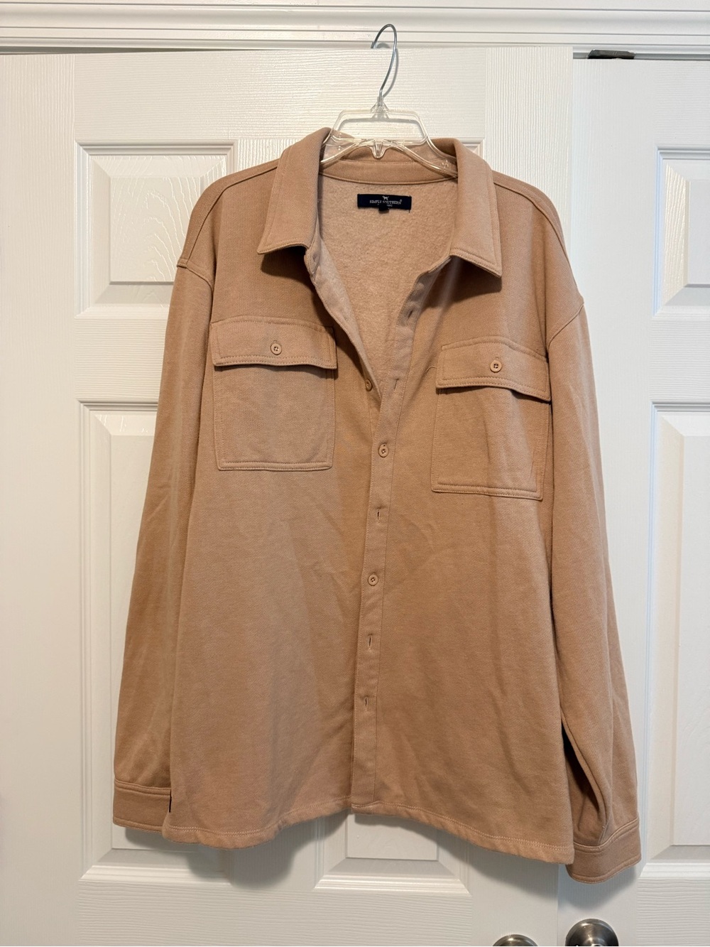 Simply Southern Men's Tan Button-Up Overshirt